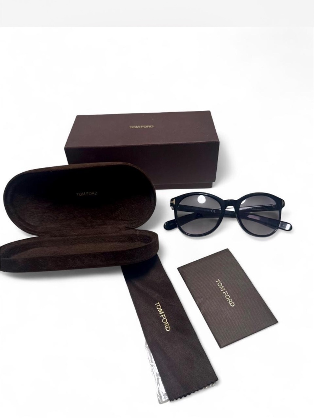 Tom Ford ‘Riley’ Round Sunglasses and Case NWT